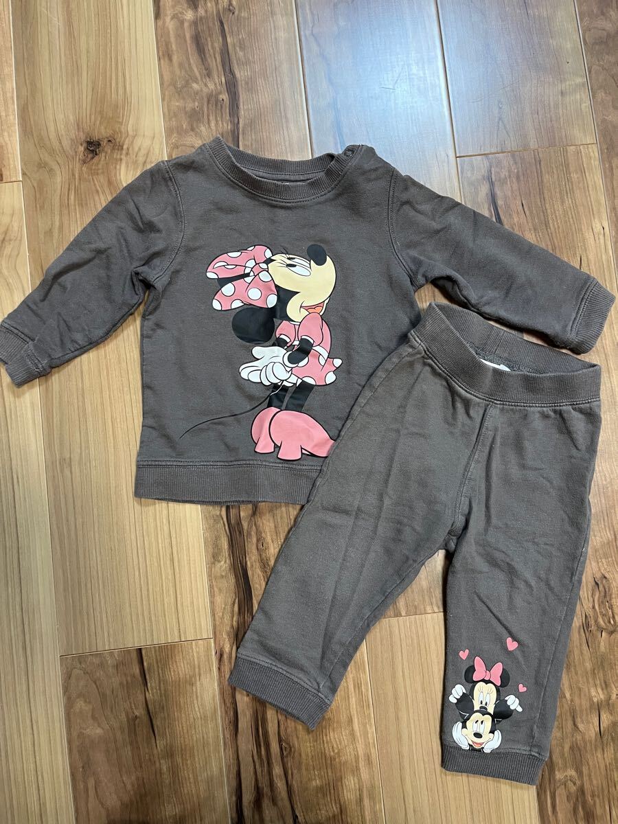 H&M スウェット 上下セット 80サイズ ミニー ディズニー ミッキー セットアップ トレーナー ボトム ベビー服 キッズ服拍卖