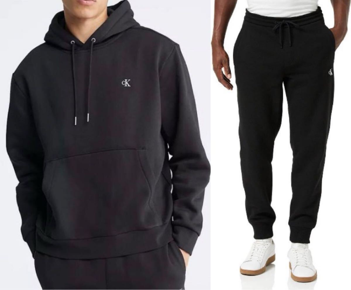 送料無料 新品 CALVIN KLEIN メンズ フーディ&パンツセット L拍卖
