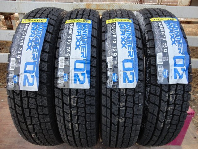 U●132 新品 DUNLOP WINTER MAXX WM02 145/80R13 4本 2022年製拍卖