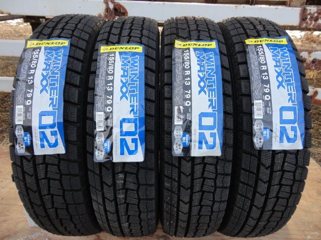 U●130 新品 DUNLOP WINTER MAXX WM02 155/80R13 4本 2021年製拍卖