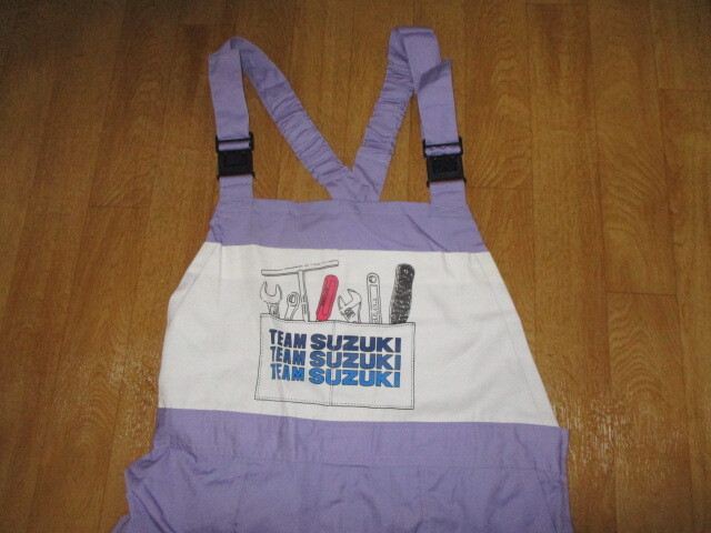 希少 ビンテージ TEAM SUZUKI チーム スズキ・ 純正 Lサイズ メカニック作業ツナギ・サロペット 未使用 デッドストック ジャケット拍卖
