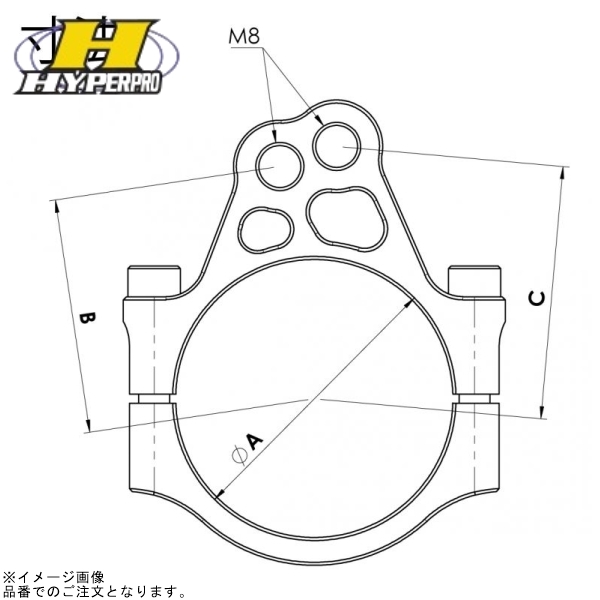 HYPERPRO ハイパープロ 22170054 フロントフォークブラケット 54mm ゴールド拍卖