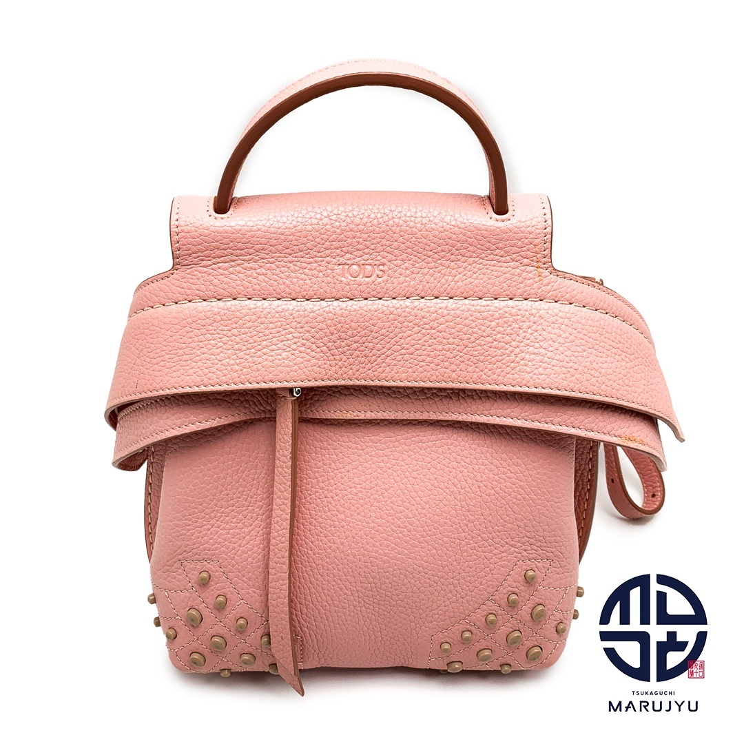 TOD'S トッズ ピンク系 ウェーブライン ミニバックパック リュック ハンドバッグ ショルダーバッグ 3wayバック 鞄 カバン ブランド拍卖