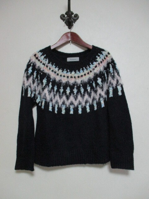 Rirandtureリランドチュール 模様入り長袖クルーネックニット(USED)121424拍卖