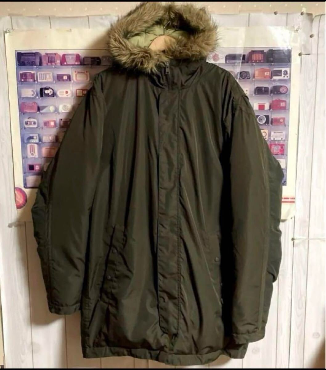 希少90s-00s紺タグOLD STUSSYフードダウンジャケットコートファー オールドN-3B Y2K拍卖