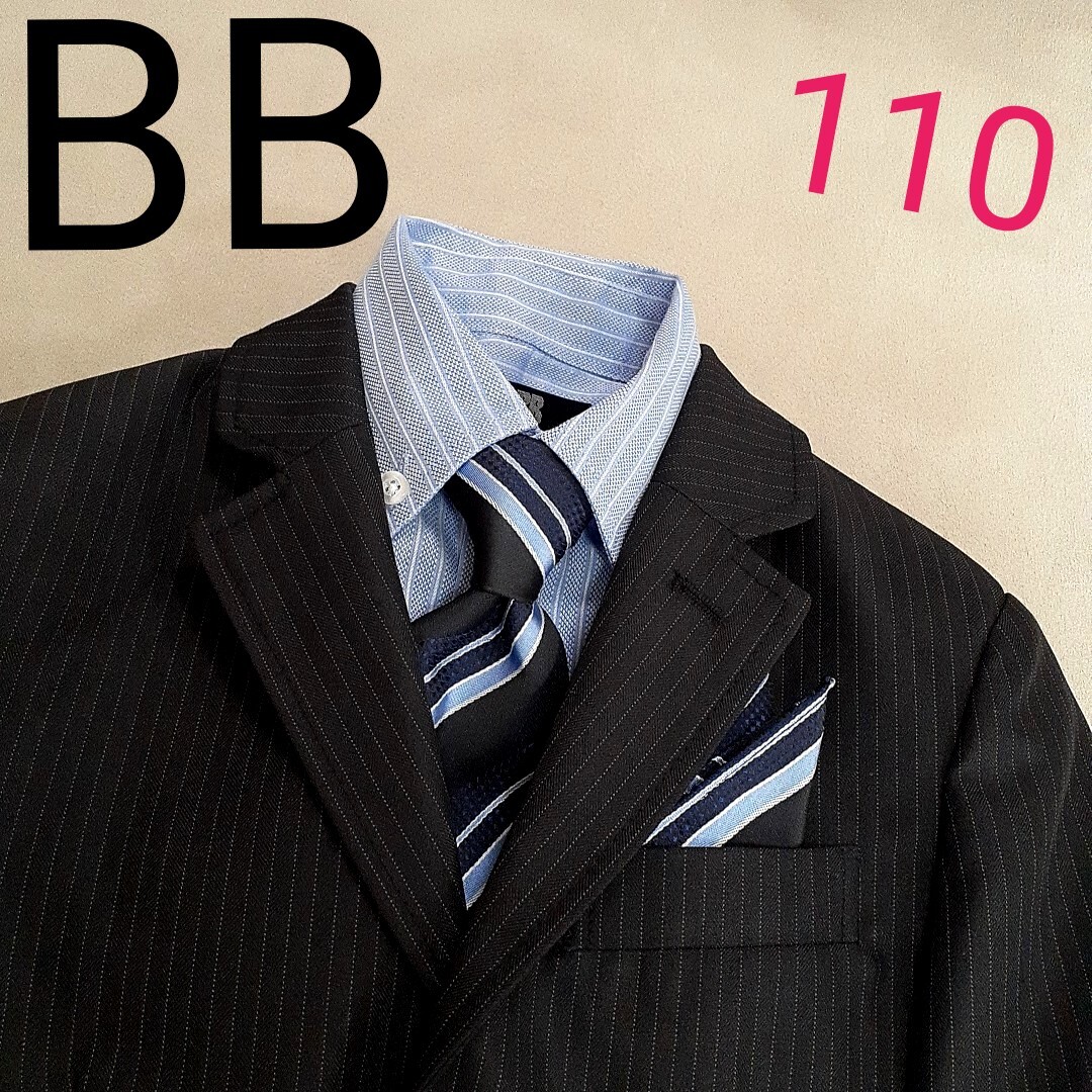 【超美品】BB セットアップ スーツ フォーマルスーツ キッズ ボーイズ 男の子 110 冠婚葬祭 入学式 卒園式 ピアノ発表会拍卖