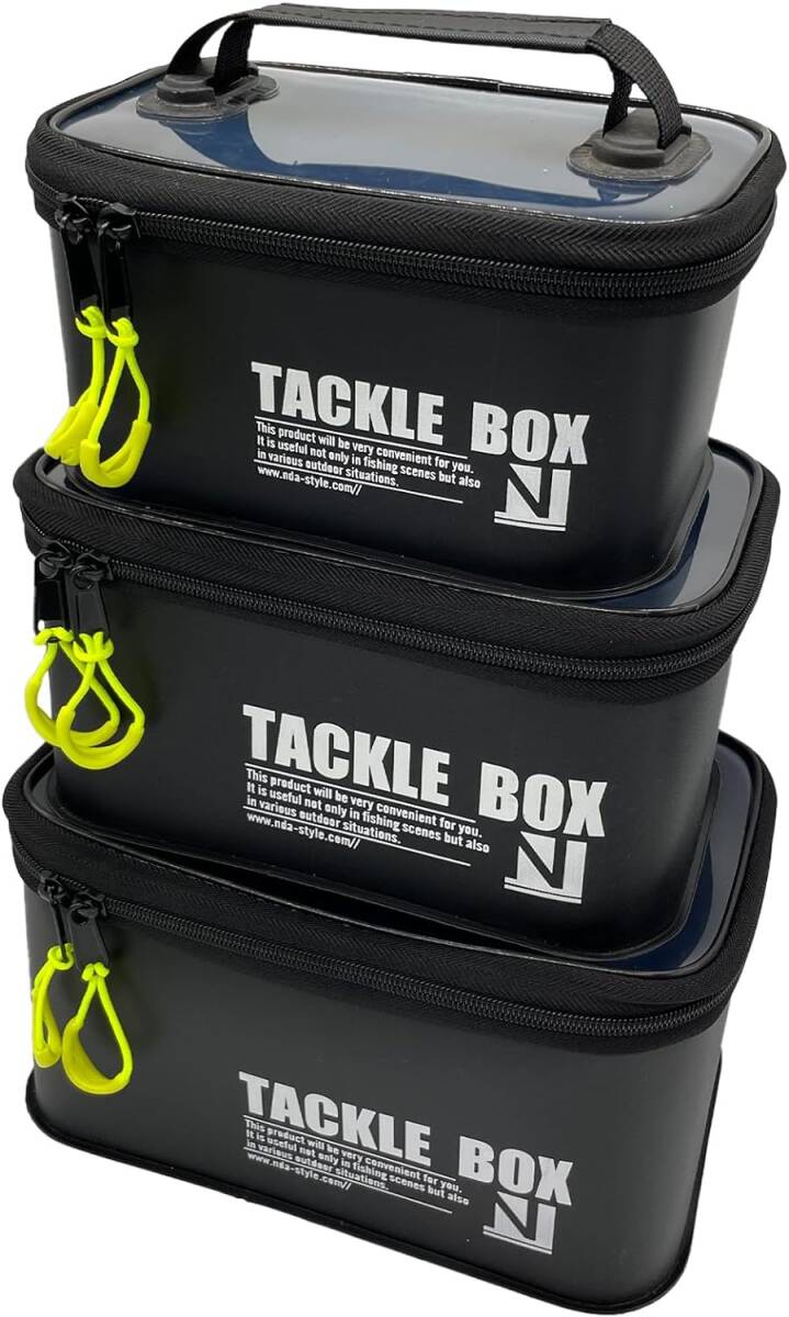 【新品】 nda-style EVA素材 タックルボックス マルチケース 釣り EVA フィッシング リールケース (ブラック, SML3個セット)拍卖