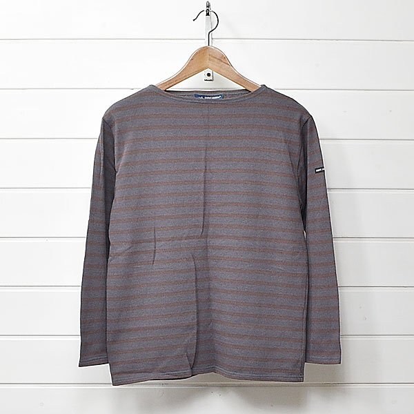 セントジェームス ウェッソン ボーダー カットソー SM チャコールグレー ブラウン SAINT JAMES|24k2110拍卖