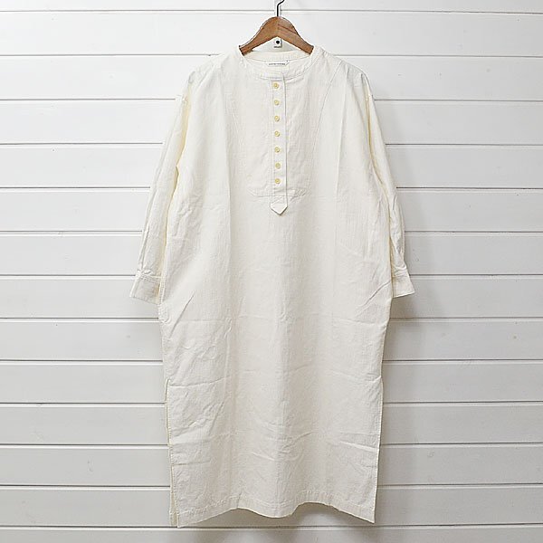 アトリエナルセ cotton-flax back satin long shirts ワンピース アイボリー atelier naruse|24k2116拍卖