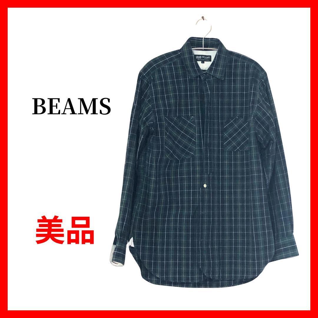 BEAMS ビームス チェックシャツ ロングシャツ B1109拍卖
