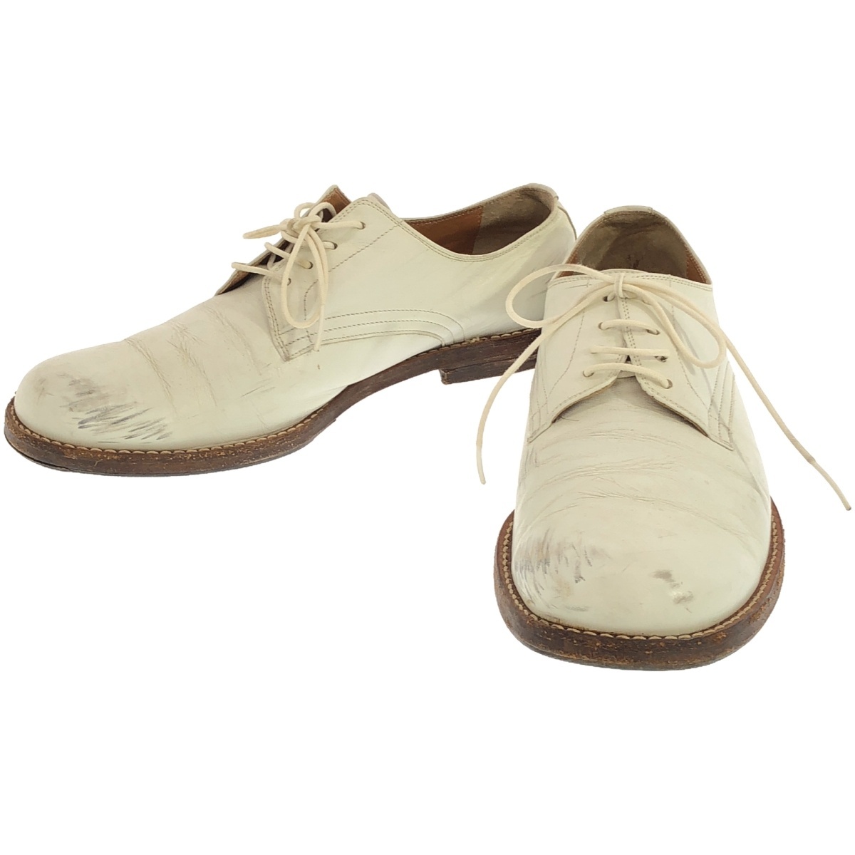 JUNYA WATANABE COMME des GARCONS ジュンヤワタナベ コムデギャルソン レザーシューズ JE-K109 ホワイト XS IT92WCBW7V68拍卖