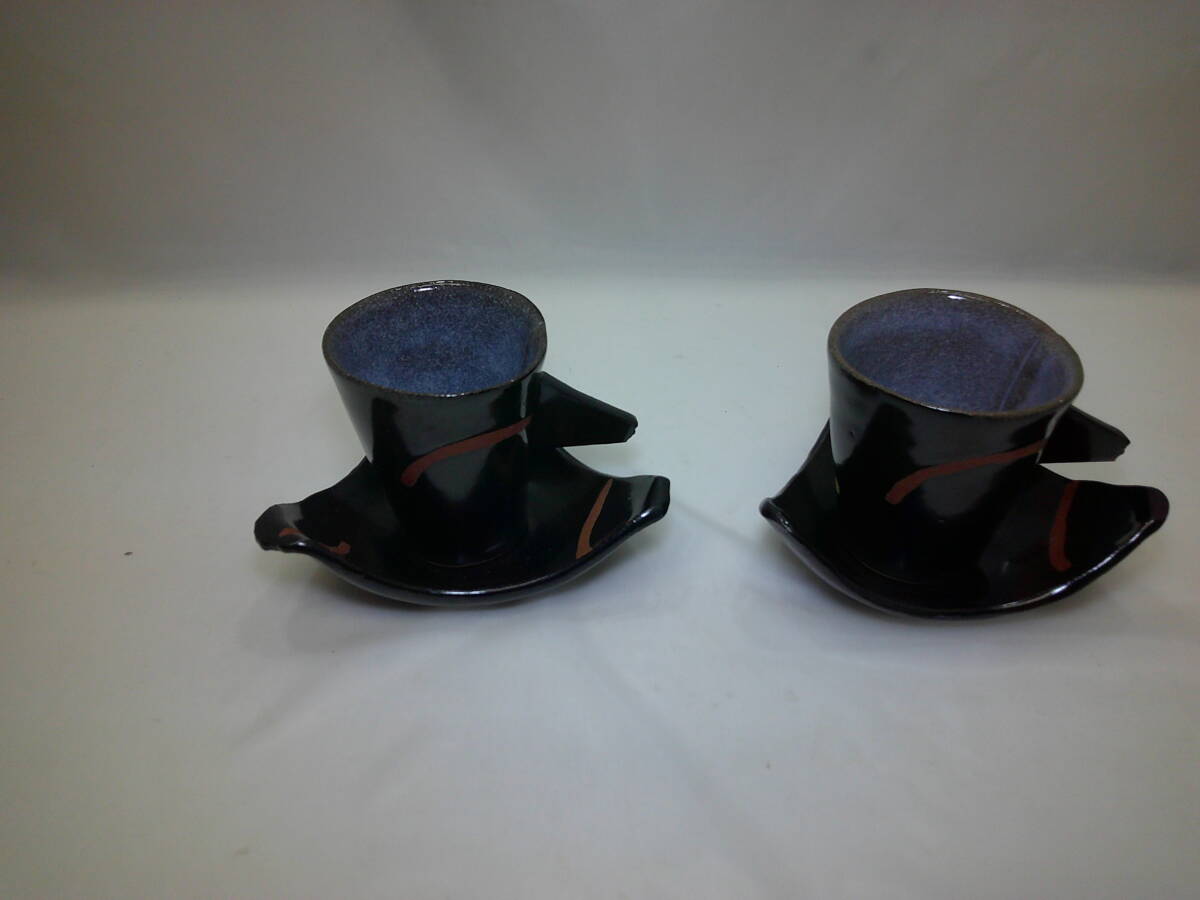 USED品 おしゃれな器 ペア カップ ソーサー コーヒー カップ ペア kei 陶器 拍卖
