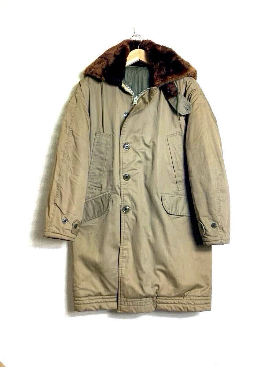 60s USA製 ビンテージ B-9 フライトジャケット ムートン コットンサテン アルミジッパー 民間 ボア コート ジャケット ギャバ B9 /B-11 B11拍卖