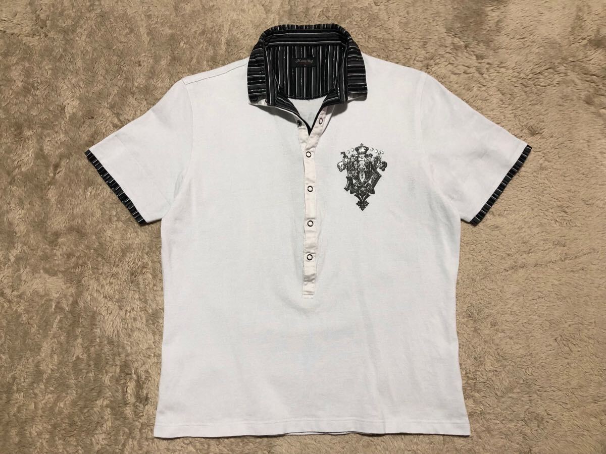 メンズ Men's Bigi メンズビギ 重ね着風 半袖ポロシャツ 薄グレー系 04拍卖