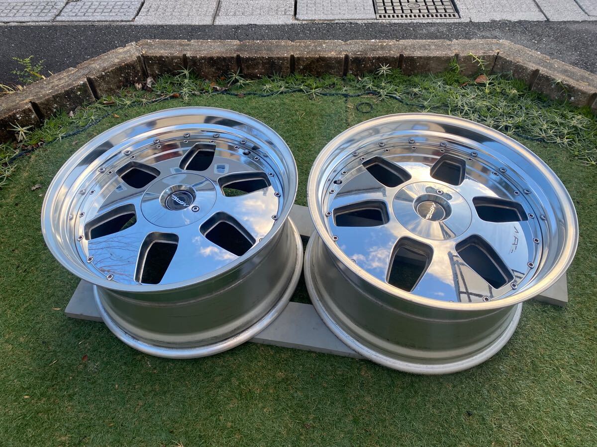 MAE 10J-19 +30 114.3 4/5穴マルチ 深リム 2本 メッキ 比較的美品 (検索OZ ビエナクライシス BBS リバーサイド VOLK TE37カールソン拍卖