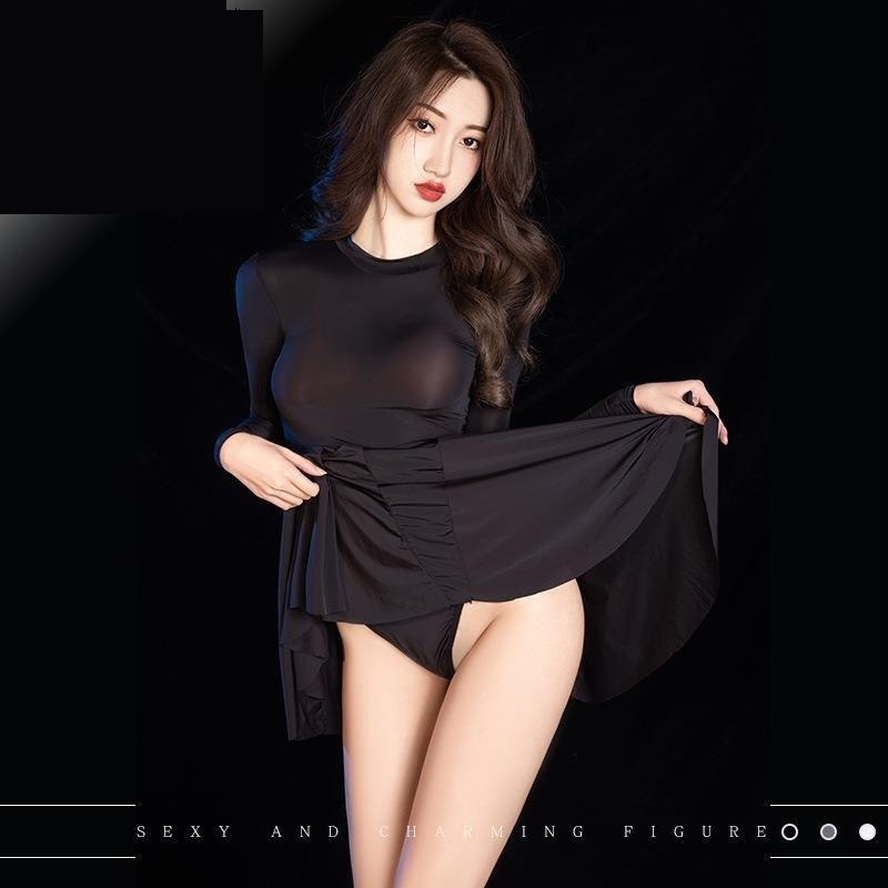 新品未使用超セクシー誘惑セクシーランジェリー悩殺光沢制服 ワンピースショーツセットワンピースフレアミニスカートコスプレナイトウェア拍卖