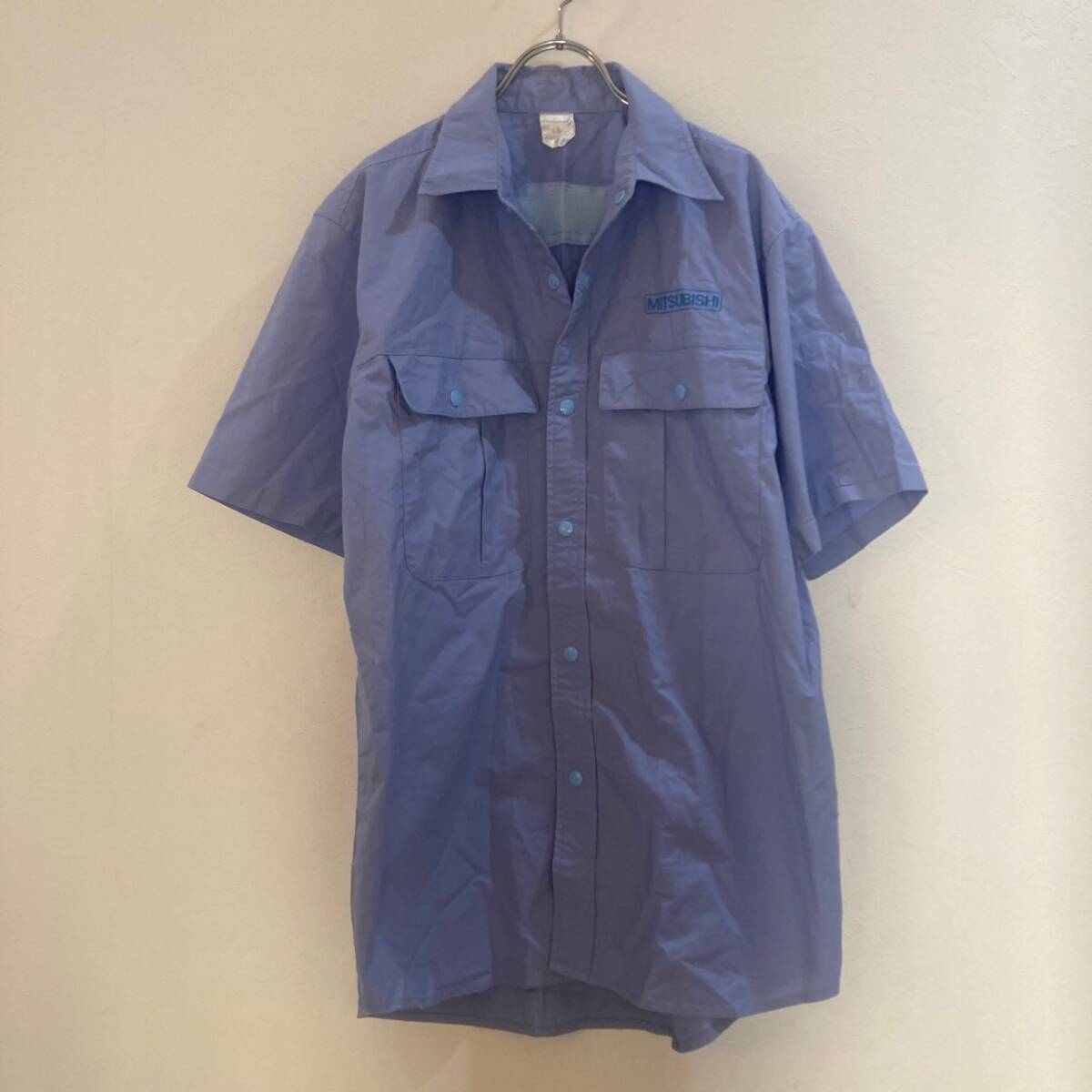 MITSUBISHI/三菱 半袖ユニフォームウェア 作業着 ブルー メンズ LL拍卖