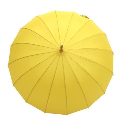 同梱可能 ジャンプ傘 和傘 16本骨 ポンジー #530 直径94cmのワイドサイズ からし(黄色)x1本拍卖