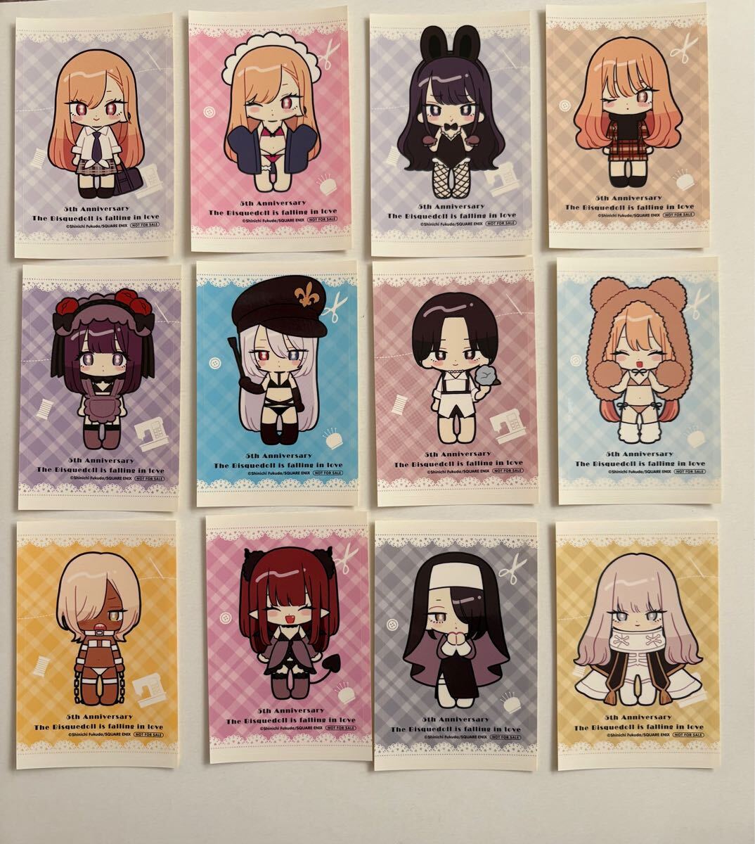 その着せ替え人形は恋をする 展覧会 特典 ステッカー 全12種 セット 非売品 コンプ 5th Anniversary 喜多川海夢 福田晋一 着せ恋 マリン 拍卖