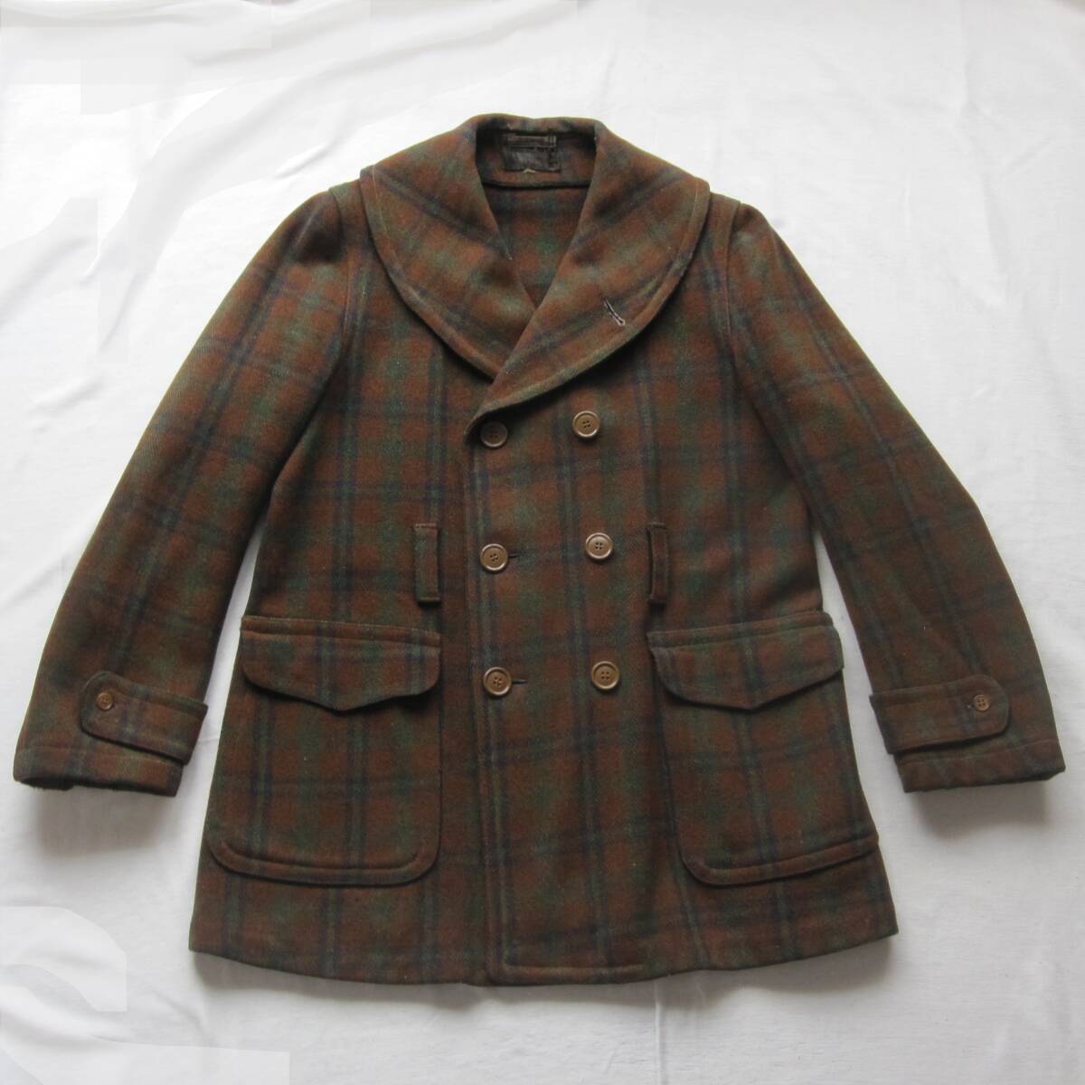 ☆30s ショールカラー ブランケット マッキーノコート / 20s ウール ジャケット 1930s ビンテージ ハトメ ブラウンズビーチ拍卖