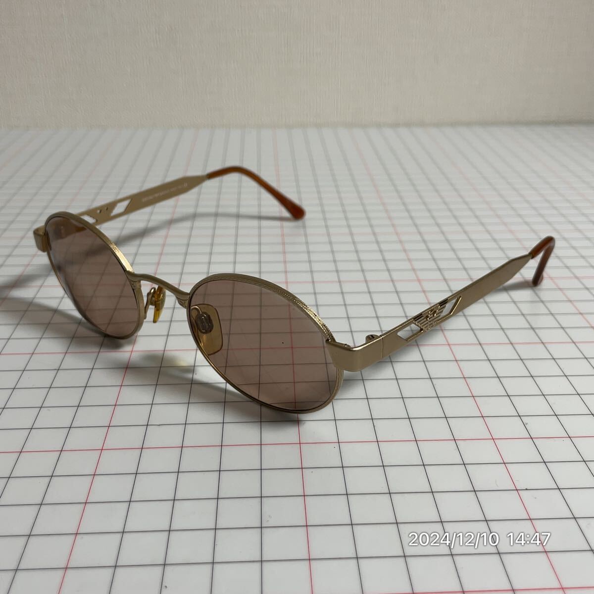 EMPORIO ARMANI エンポリオアルマーニフルリム ラウンド 金属フレーム サングラス メガネ 眼鏡拍卖