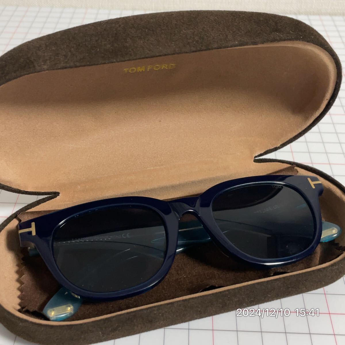 極美品 TOM FORD トムフォード Tロゴ フルリム ウエリントン バイカラー サングラス メガネ 眼鏡 ケース付拍卖