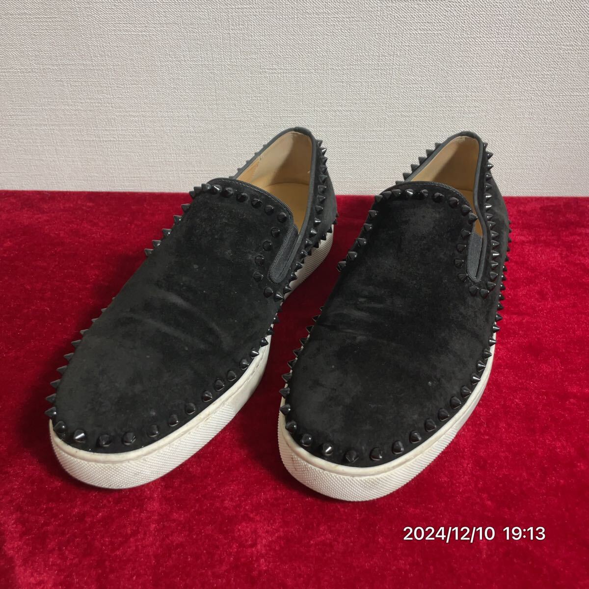 Christian Louboutin クリスチャンルブタン ピックボード スタッズ スエード レザー 革 スリッポン シューズ 靴拍卖