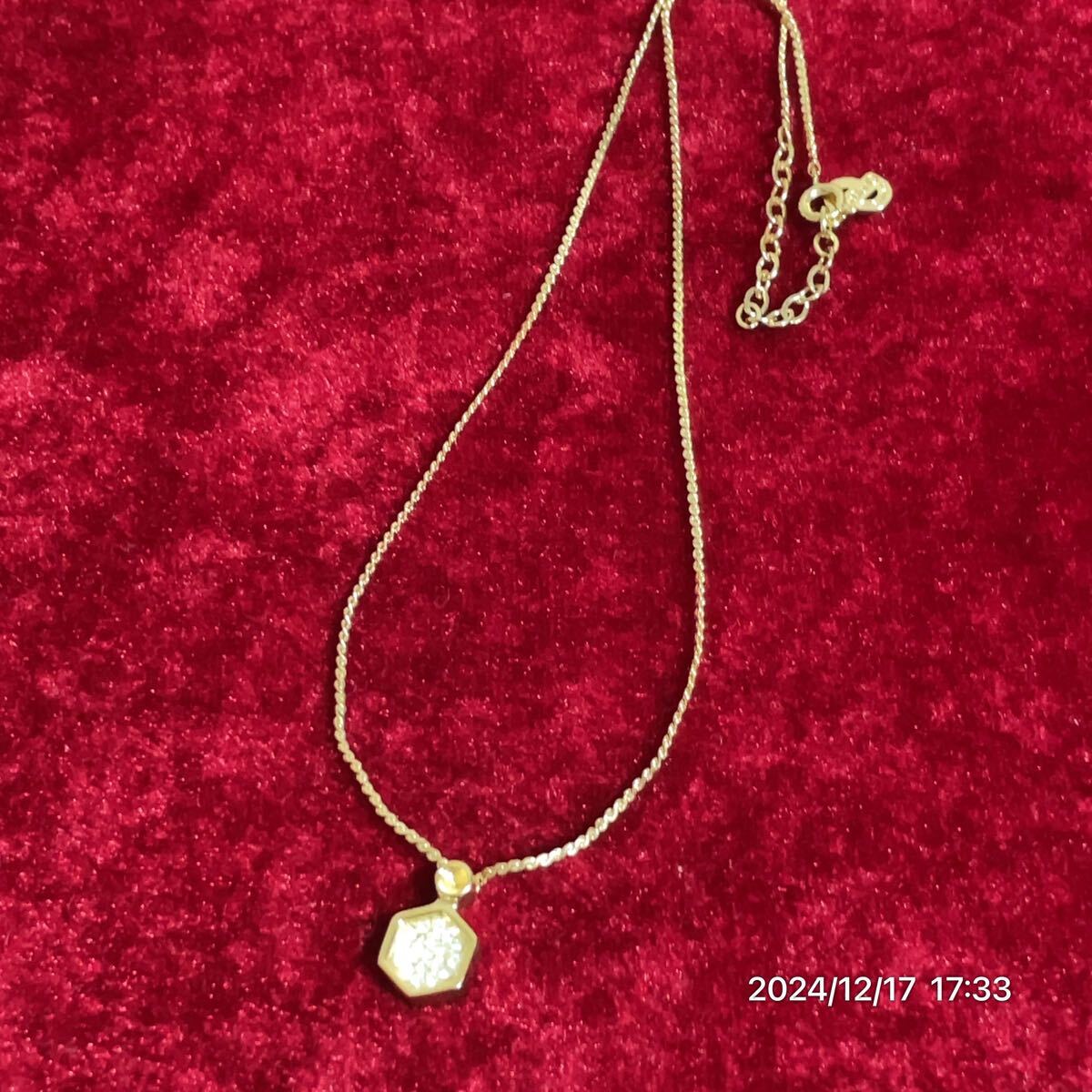 Dior クリスチャン ディオール ペンタゴン ラインストーン ゴールドカラー ネックレス ペンダント アクセサリー拍卖