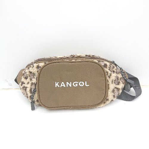 ◇ ⊇Φ KANGOL カンゴール レオパード柄 ウエストポーチ ブラウン系 レディース E拍卖