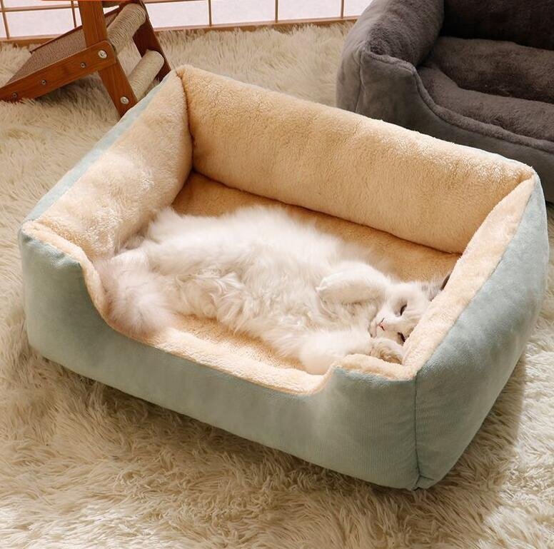 OHJ1072★猫 犬 ベッド ペットベッド ふわふわ 暖か もこもこ ペット用品 滑り止め クッションマット 柔らかい 耐噛み 秋冬 お色選択可拍卖