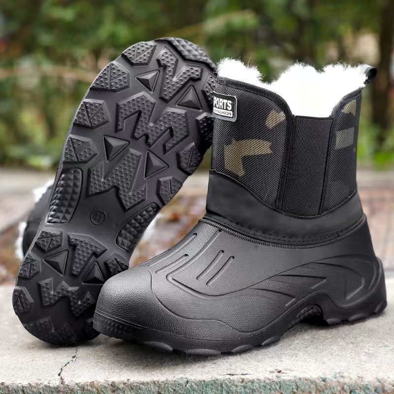 LRM5108スノーブーツ メンズ ムートンブーツ 裏ボア ショートブーツ スノーシューズ 作業靴 冬 暖かい 防寒 滑らない 防水 撥水 アウトドア拍卖