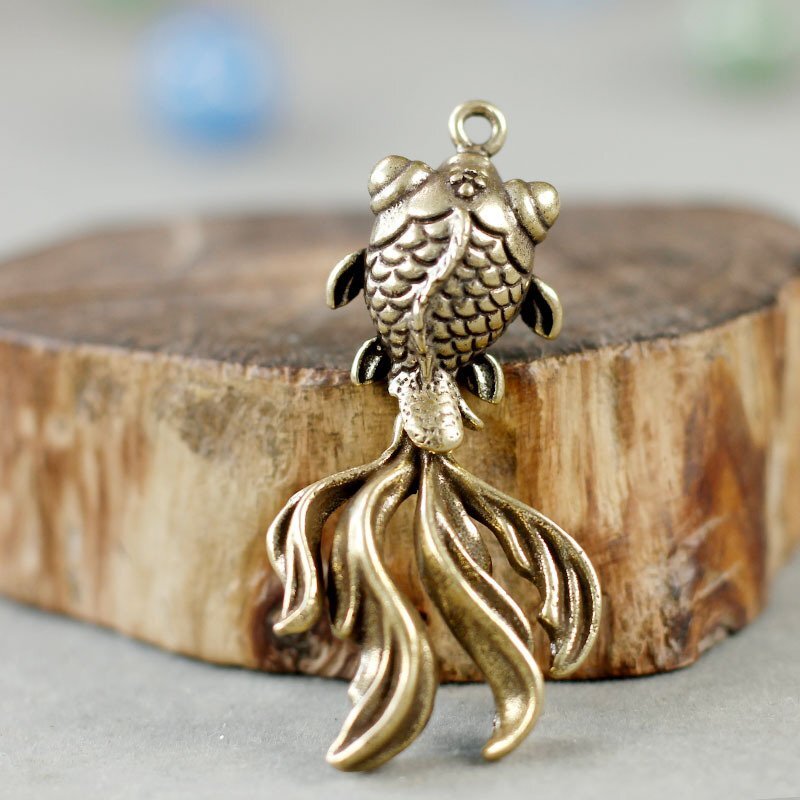 OHJ922★12g 金魚 キーホルダー きんぎょ フィッシュ キーリング キーチェーン ストラップ 縁起 チャーム ペンダント 雑貨 真鍮 金属 銅拍卖