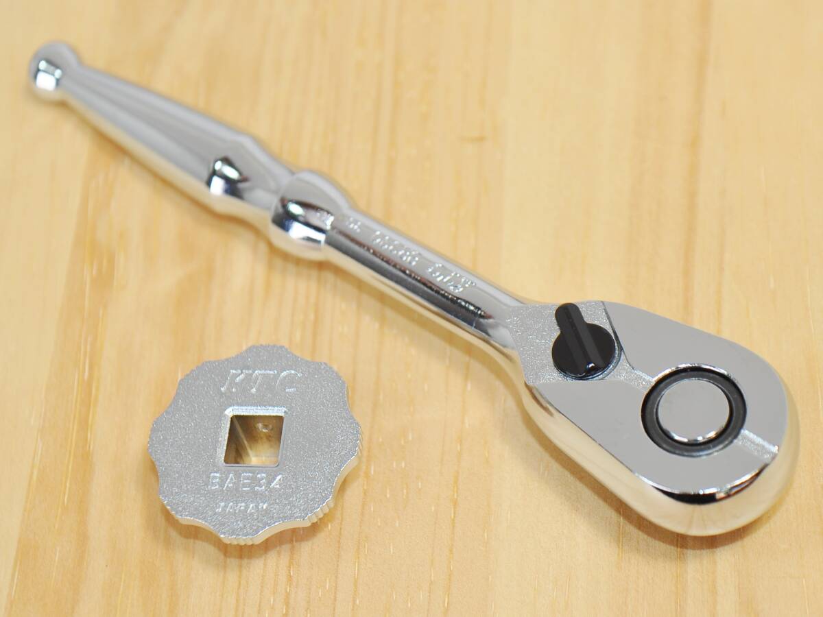 ★KTC 9.5sq ラチェットハンドル BR390 早回し変換アダプタ BAE34 セット★3/8 1/2 12.7sq♪拍卖