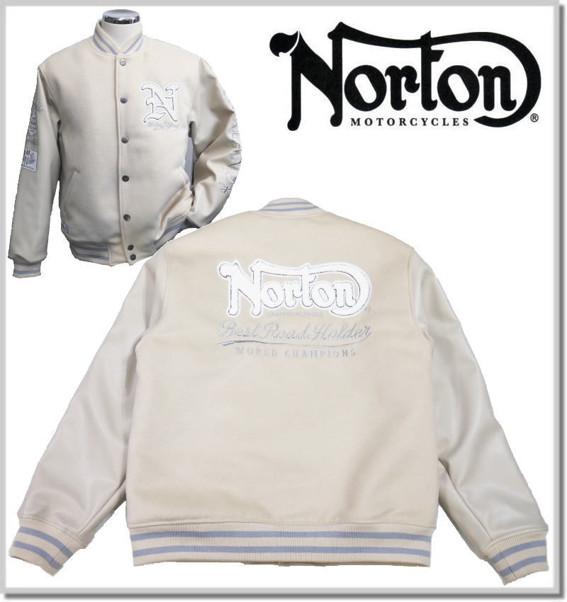 新品未使用! ノートン Norton モノトーン サガラ スタジャン 243N1707-L スタジアムジャンバー ブルゾン拍卖