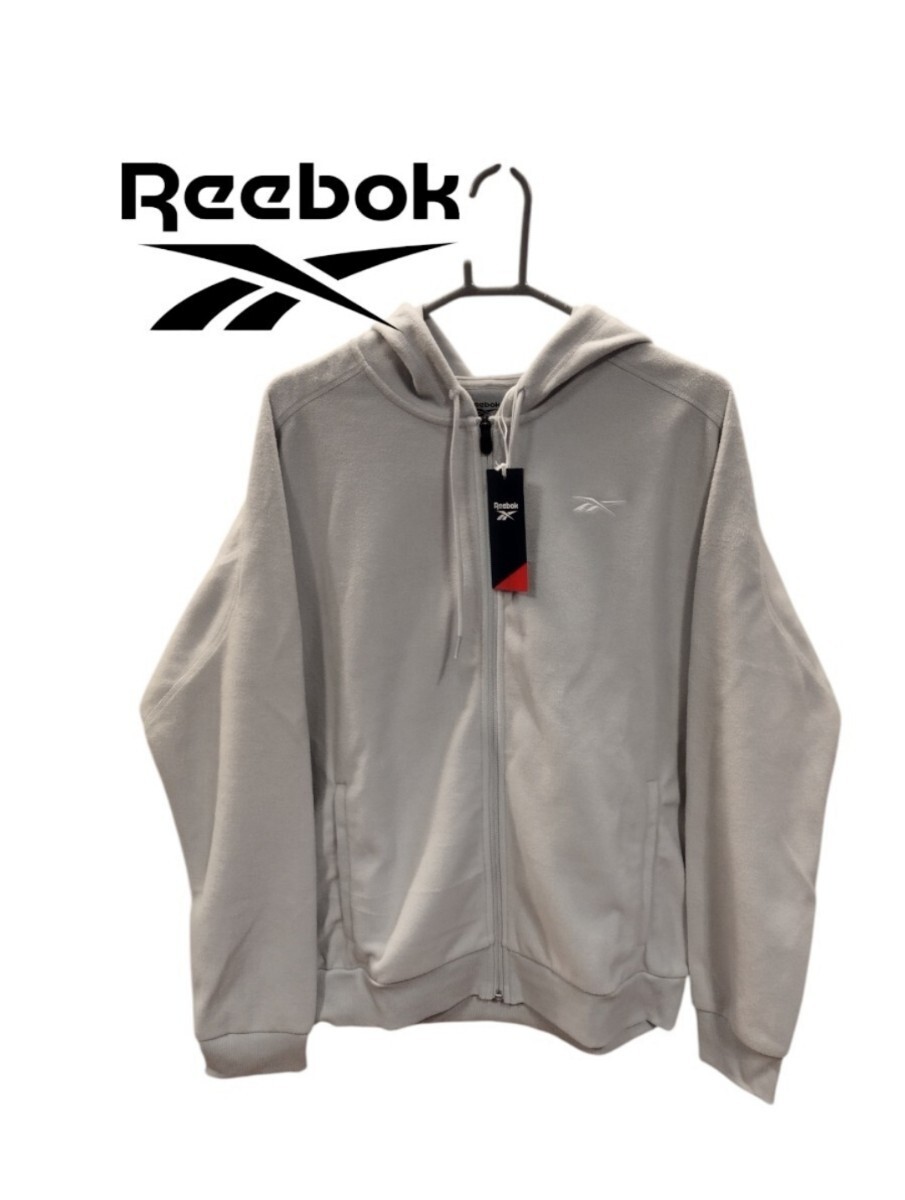 【新品特価!定価7689円が74%OFF!】Reebokリーボック/フリース ジップアップ フーディー /ピュアグレー/ サイズL拍卖