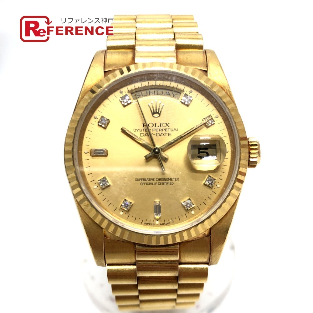 ROLEX ロレックス 18238A K18無垢 デイデイト 10Pダイヤ 自動巻き 腕時計 時計 ウォッチ 腕時計 ゴールド メンズ【中古】拍卖