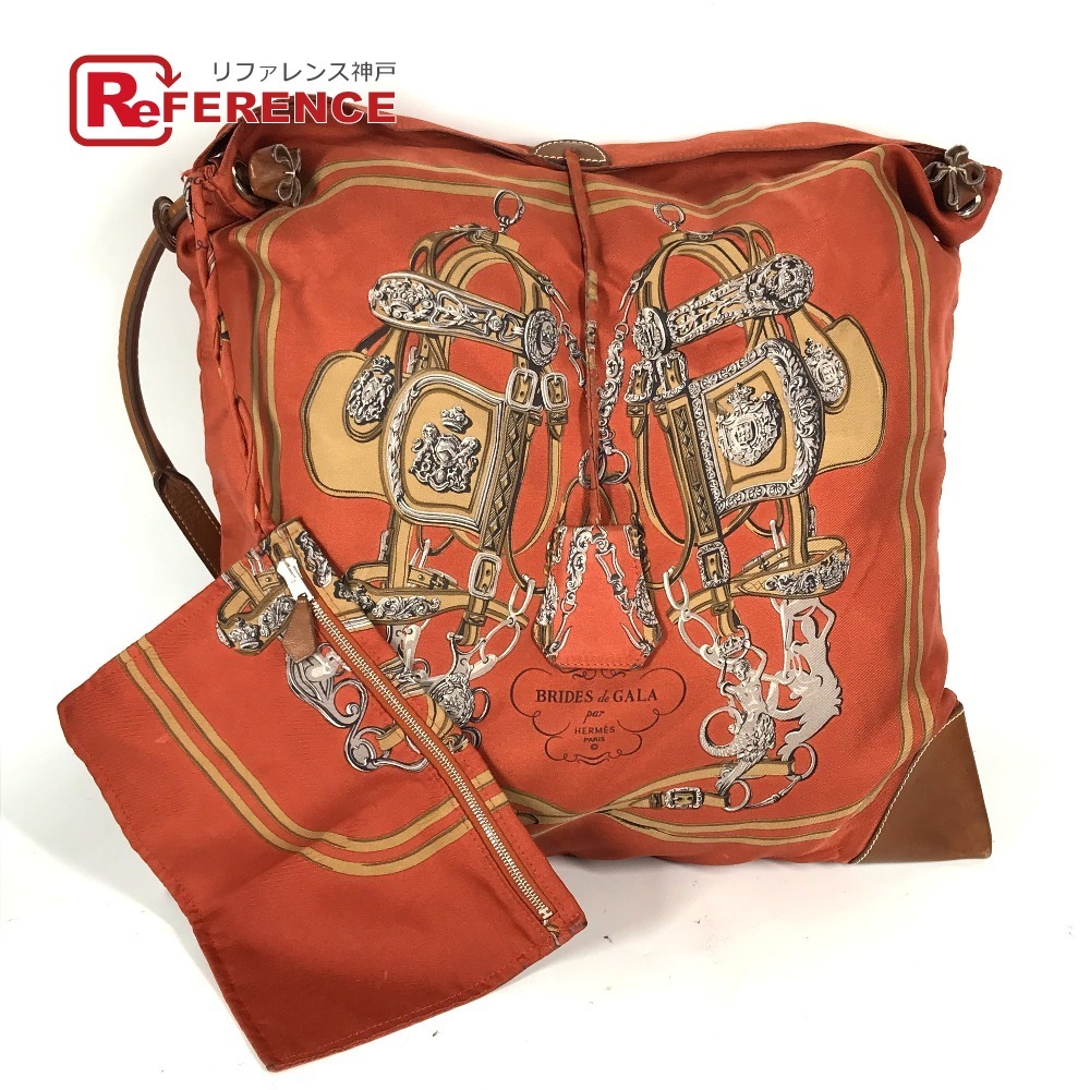 HERMES エルメス シルキーシティPM カバン ポーチ付き ショルダーバッグ オレンジ レディース【中古】拍卖