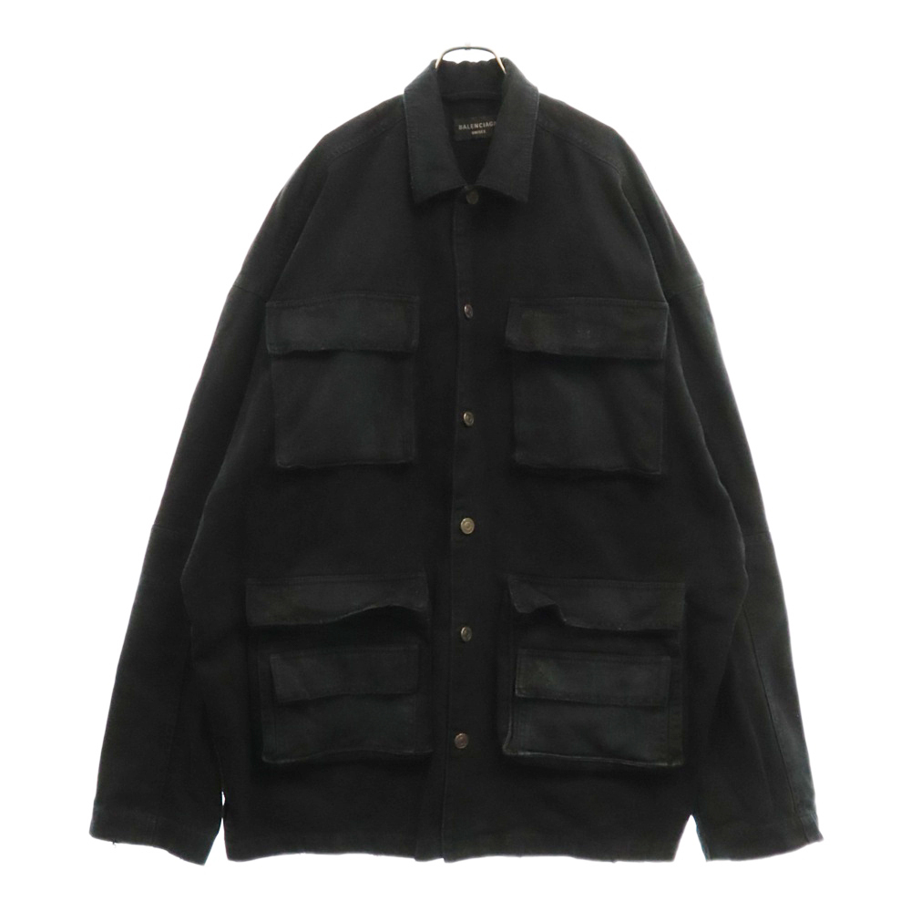 BALENCIAGA バレンシアガ Damage Oversized Denim Jacket ダメージ加工 オーバーサイズ デニムジャケット ブラック 783690 TNW11拍卖