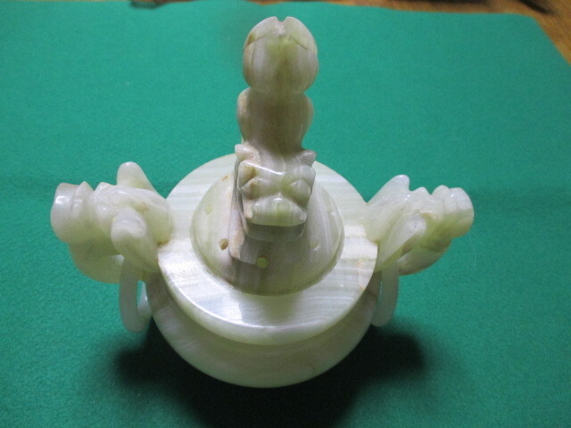 【中国美術 唐物 龍刻双耳遊環三足香炉 幅18cm×高さ18cm 難あり】拍卖