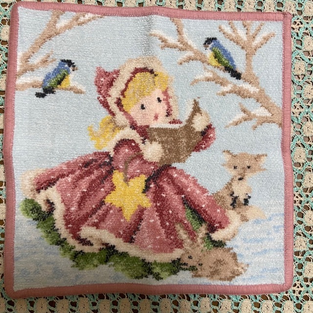 ♪新品 フェイラー FEILER タオルハンカチ クリスマス Christmas 女の子 ピンク シュニール織拍卖