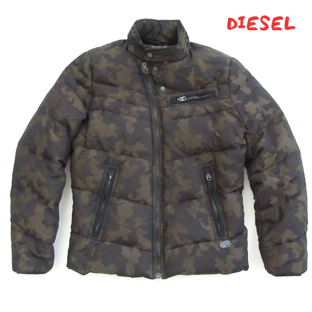 【Diesel】ディーゼル 迷彩 ライダースタイプ ダウンジャケット 0144拍卖