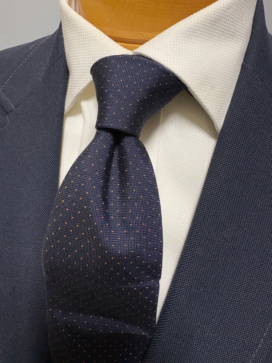 【未使用】HILTON日本製 ネイビー大剣約8cm シルク・コットン 拍卖