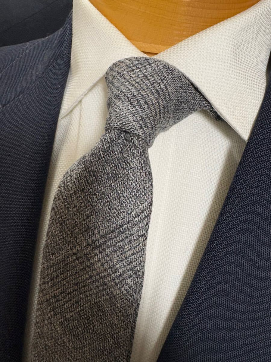 【美品】バナナリパブリック ナロータイ グレンチェックネクタイ 大剣約6.5cm ウール調生地 拍卖