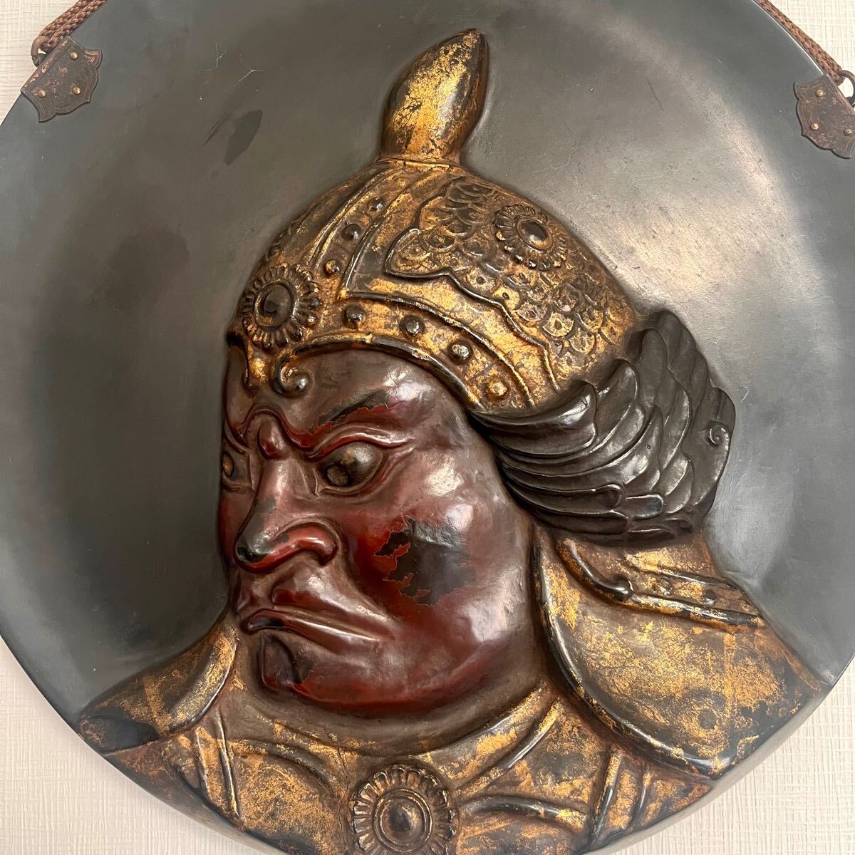 ☆ 伝 東大寺社務所 蔵 持国天像 壁掛 塗保護箱付 仏像 仏教美術 木彫拍卖