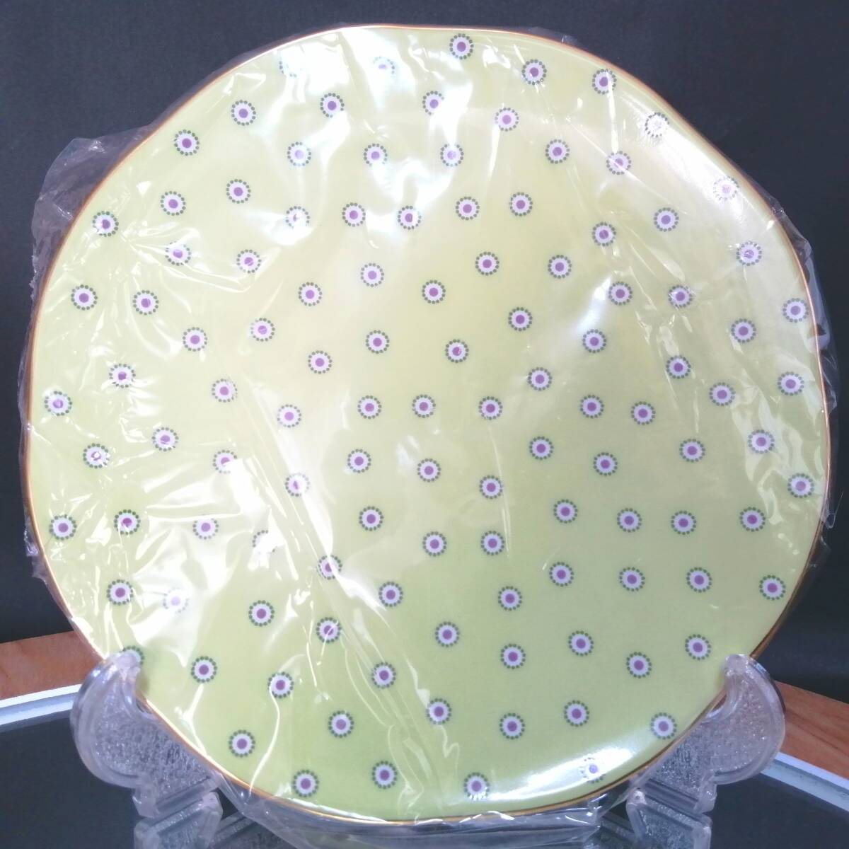 16CM 新品未使用◇自宅保管 ウェッジウッド ポルカドット グリーン プレート WEDGWOOD拍卖