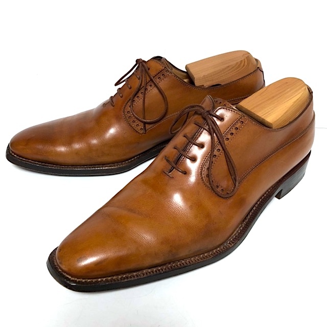☆二点以上で送料無料! 2A42 伊製【美品】Cortina 1955 コルティナ ビジネスシューズ レザー 本革 7.5/約26cm フォーマル 革靴 メンズ 茶拍卖