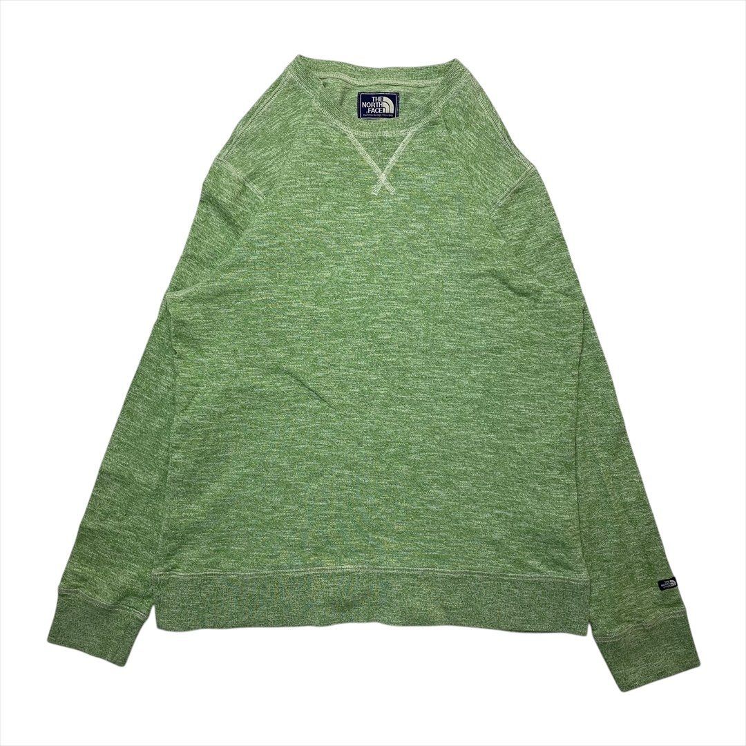ザ ノースフェイス Tシャツ 長袖 グリーン THE NORTH FACE 古着 メンズ M ロンT テック 無地 クリーニング済み拍卖