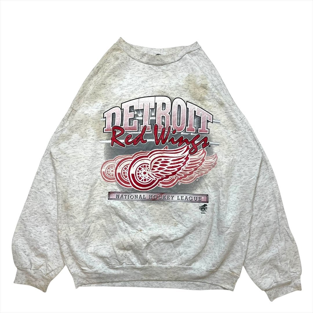 【訳アリ】デトロイト・レッドウイングズ スウェット グレー 古着 メンズ L NHL ホッケー カナダ製拍卖