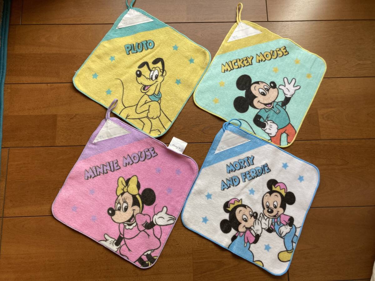 新品 ディズニー ミッキー ミニー ループタオル 4枚セット 保育園 学校拍卖
