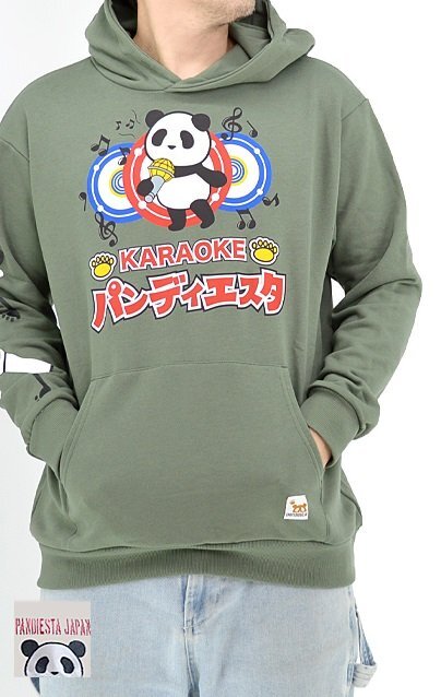 カラオケパンダプルパーカー◆PANDIESTA JAPAN カーキLサイズ 564354 パンディエスタジャパン スウェット ユニセックス拍卖